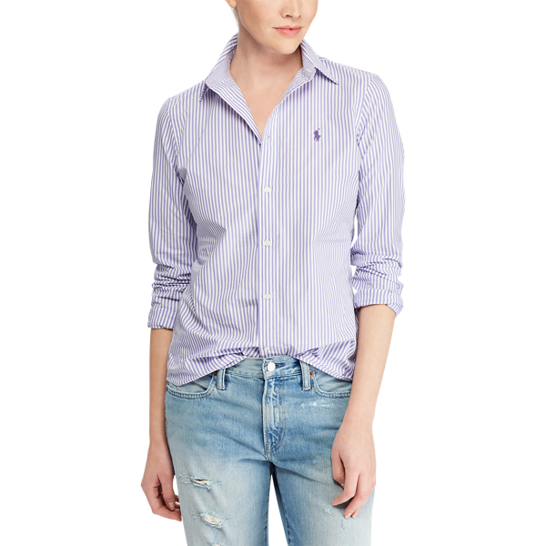 556b Plum/White Stretch Slim Striped Shirt Polo Ralph Lauren 4
