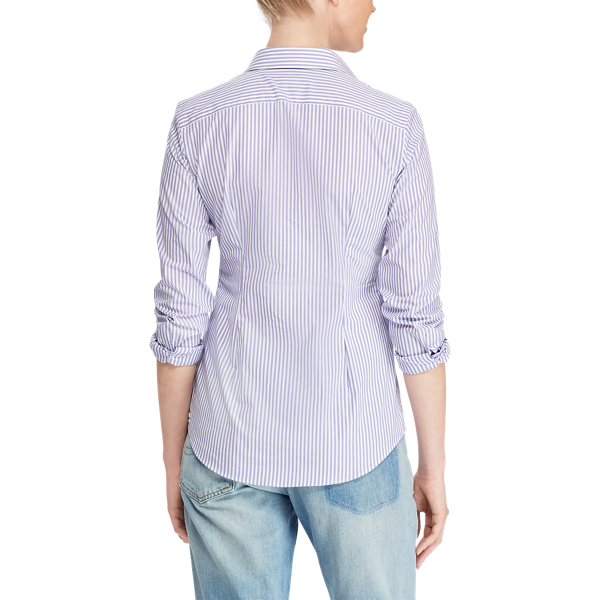 556b Plum/White Stretch Slim Striped Shirt Polo Ralph Lauren 5