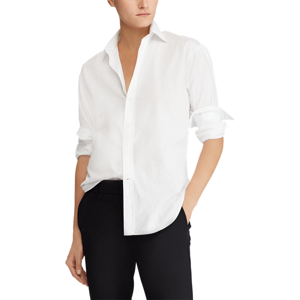 &Uuml;bergro&szlig;es Baumwollhemd mit Schn&uuml;rung Polo Ralph Lauren in Wei&szlig; 4