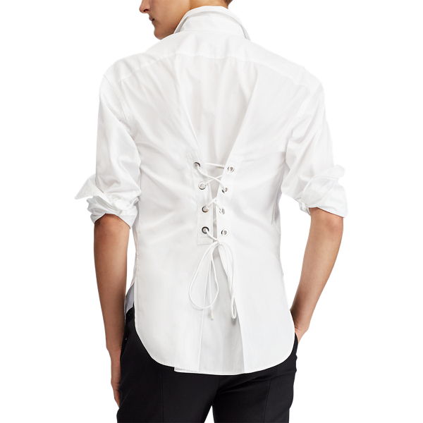 &Uuml;bergro&szlig;es Baumwollhemd mit Schn&uuml;rung Polo Ralph Lauren in Wei&szlig; 7