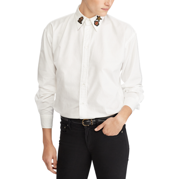 Camisa Oversize Oxford metais preciosos Polo Ralph Lauren em Branco 3