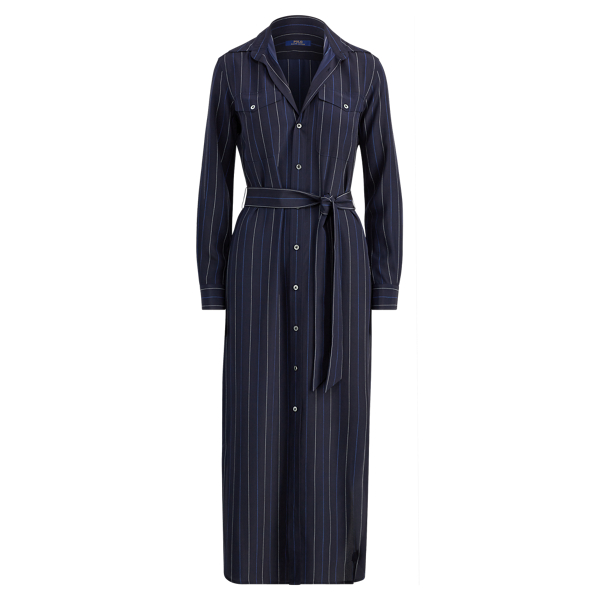 Pinstripe Silk Shirtdress Polo Ralph Lauren em 1