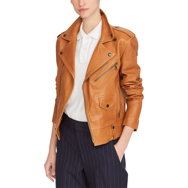 Bikerjacke aus Leder Polo Ralph Lauren in Sanftes Braun 4