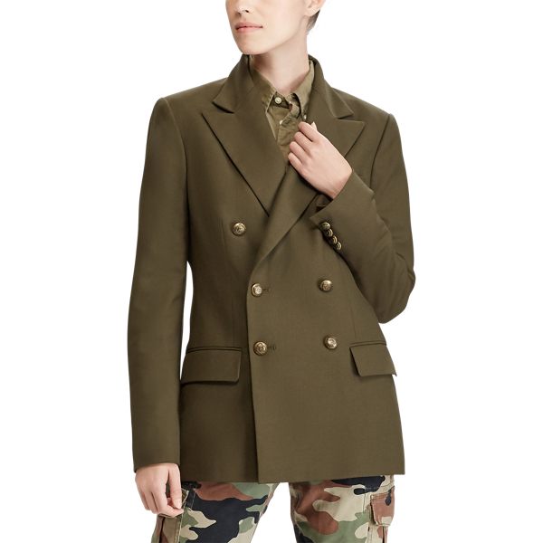 Veste en laine &agrave; coupe crois&eacute;e Polo Ralph Lauren en Defender Green 4