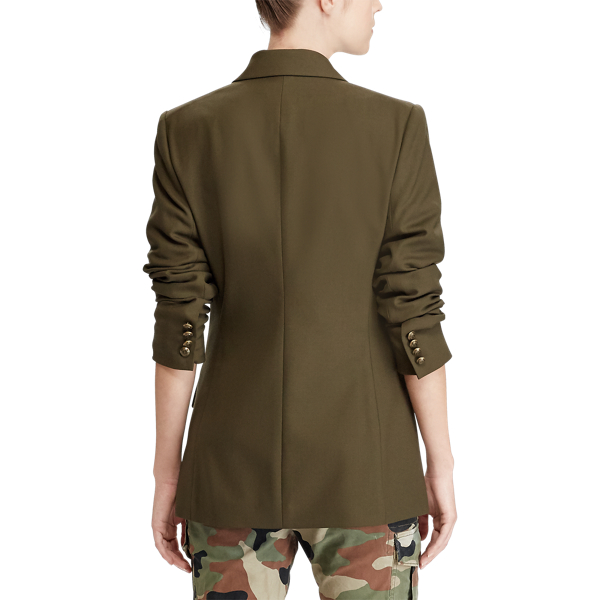 Veste en laine &agrave; coupe crois&eacute;e Polo Ralph Lauren en Defender Green 5