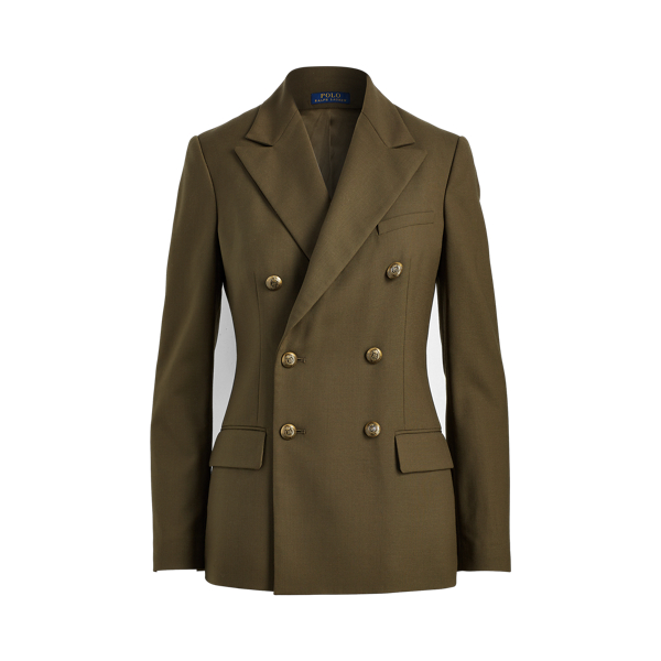 Veste en laine &agrave; coupe crois&eacute;e Polo Ralph Lauren en Defender Green 2