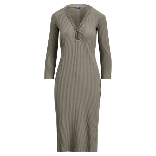 Cotton-Blend Henley Dress Polo Ralph Lauren 1