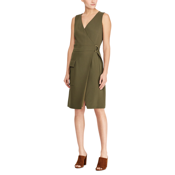 Stretch Cady Wrap Dress Polo Ralph Lauren en Defender Green 3