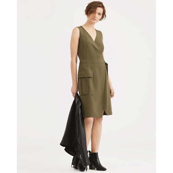 Ralph lauren green wrap dress best sale