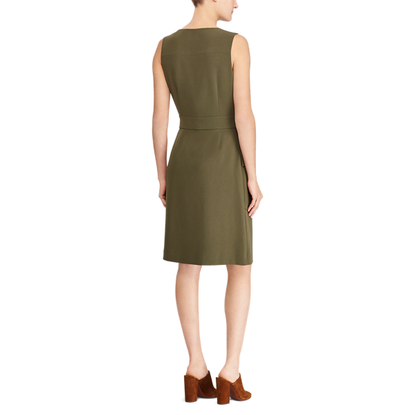 Stretch Cady Wrap Dress Polo Ralph Lauren en Defender Green 4