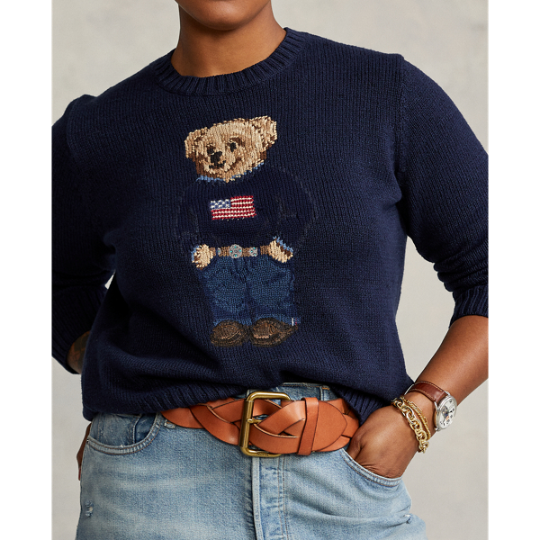 Pull Polo Bear en coton et lin Polo Ralph Lauren en Marine multi 7