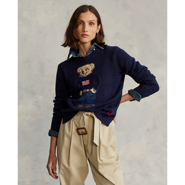 Pull Polo Bear en coton et lin Polo Ralph Lauren en Marine multi 8