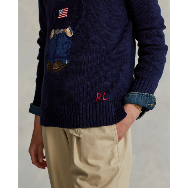 Pull Polo Bear en coton et lin Polo Ralph Lauren en Marine multi 10