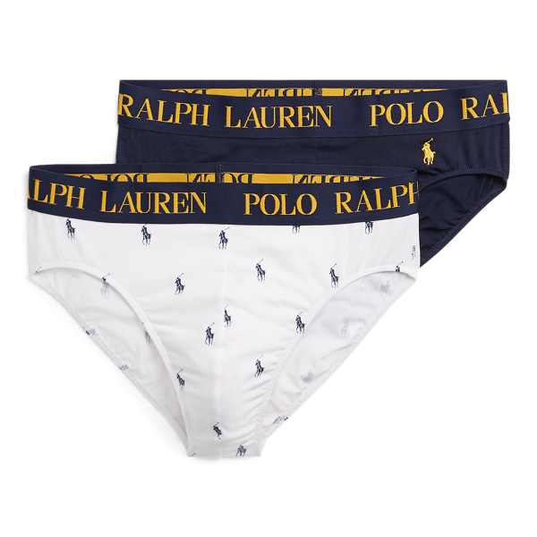 White/Navy Cotton Comfort Brief 2-Pack Polo Ralph Lauren 1