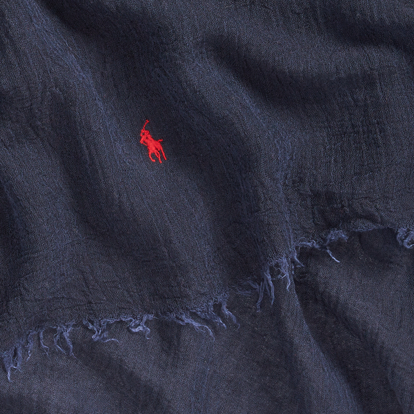 Cruise Navy Frayed Scarf Polo Ralph Lauren 4