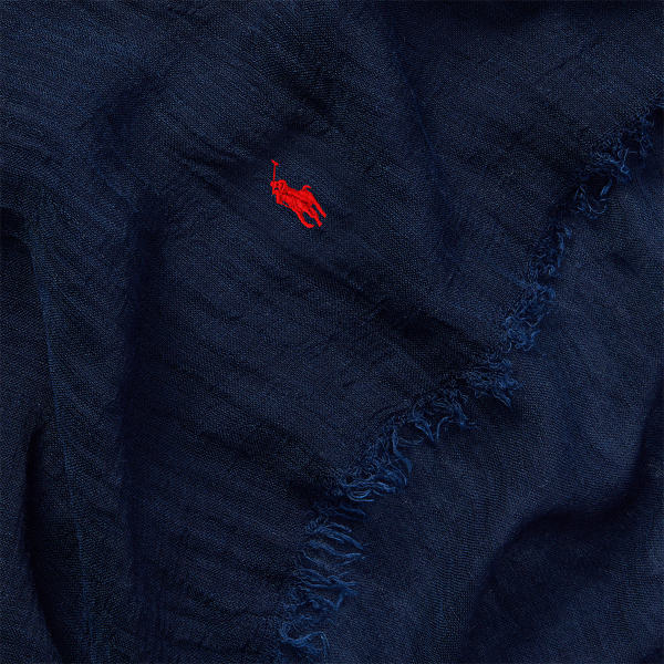 Cruise Navy Frayed Scarf Polo Ralph Lauren 3