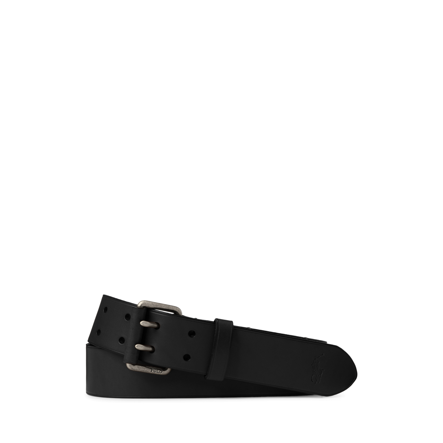 Мужской ремень Ralph Lauren Double-Prong Leather, цвет: Чёрный — фото 3