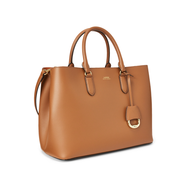 Field Brown/Orange Large Leather Marcy Satchel Lauren 3