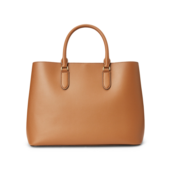 Field Brown/Orange Large Leather Marcy Satchel Lauren 4