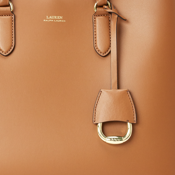 Field Brown/Orange Large Leather Marcy Satchel Lauren 6