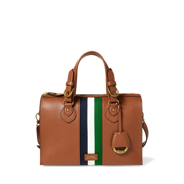 Stripe Pebbled Leather Satchel