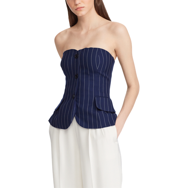 Blanche Pinstripe Bustier Ralph Lauren Collection 4