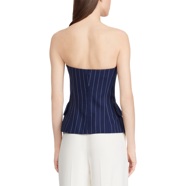 Blanche Pinstripe Bustier Ralph Lauren Collection 5