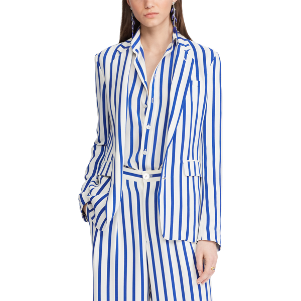 Yvette Striped Silk Jacket Ralph Lauren Collection en 4