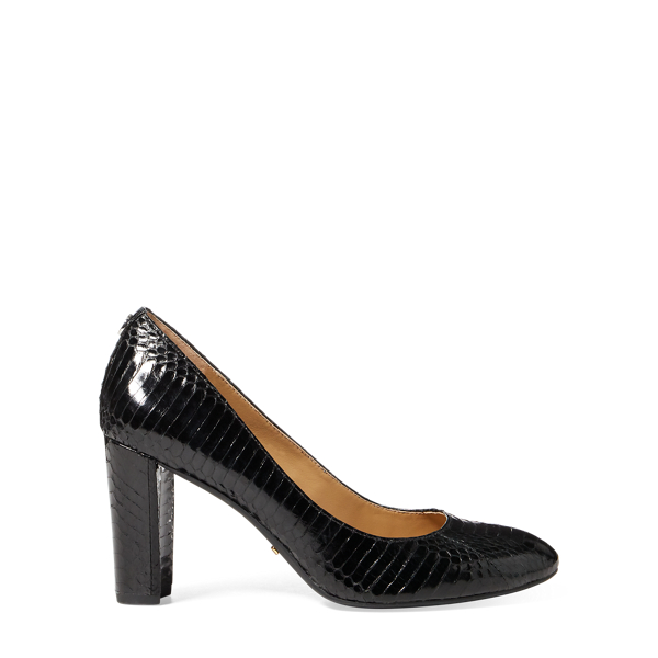 Black Maddie Snakeskin Pump Lauren 3