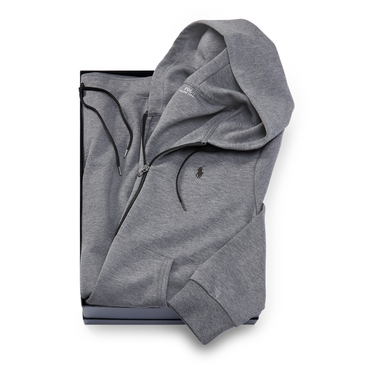 Dark grey polo sweat suit best sale