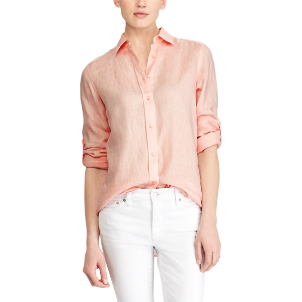English Rose Linen Button-Down Shirt Lauren 3