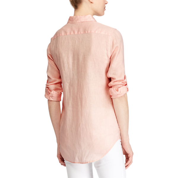 English Rose Linen Button-Down Shirt Lauren 4
