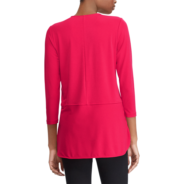 Pink Poppy Front-Slit Jersey Top Lauren 4