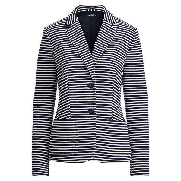Striped Knit Cotton Jacket Lauren 1