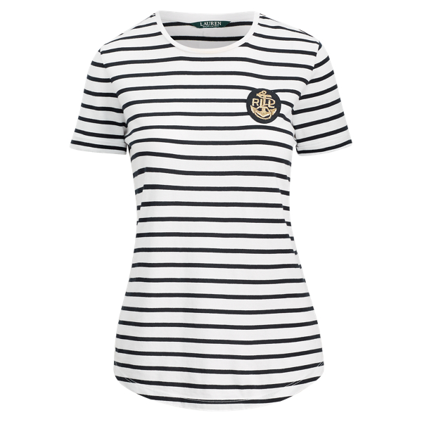 Bullion-Patch Striped T-Shirt Lauren 1