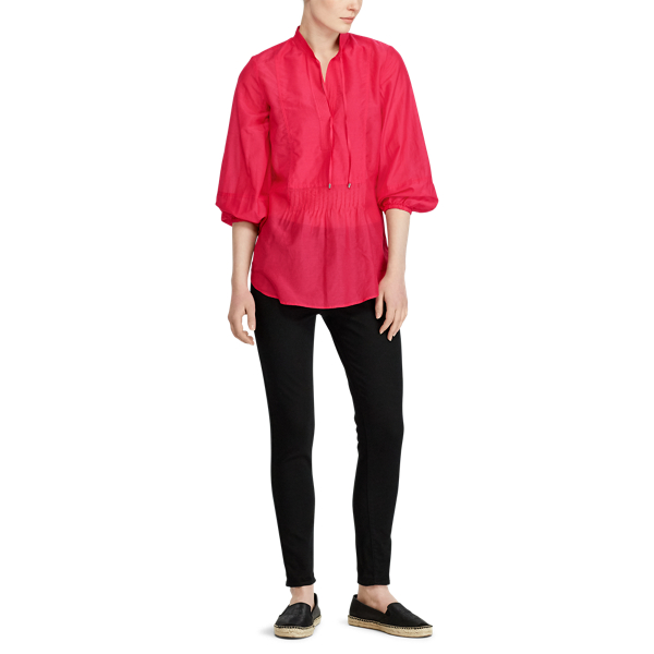Pink Poppy Cotton-Silk Tunic Top Lauren 2