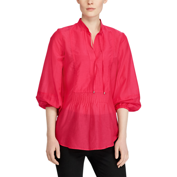 Pink Poppy Cotton-Silk Tunic Top Lauren 3