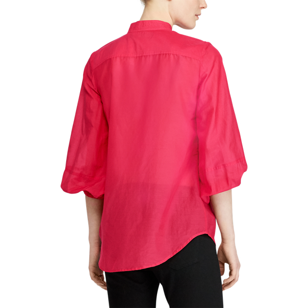 Pink Poppy Cotton-Silk Tunic Top Lauren 4