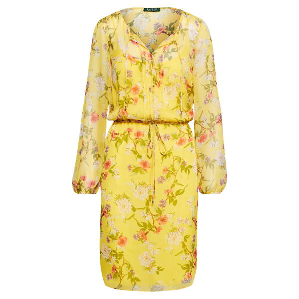 Robe fleurie en georgette froiss&eacute;e Lauren en 1