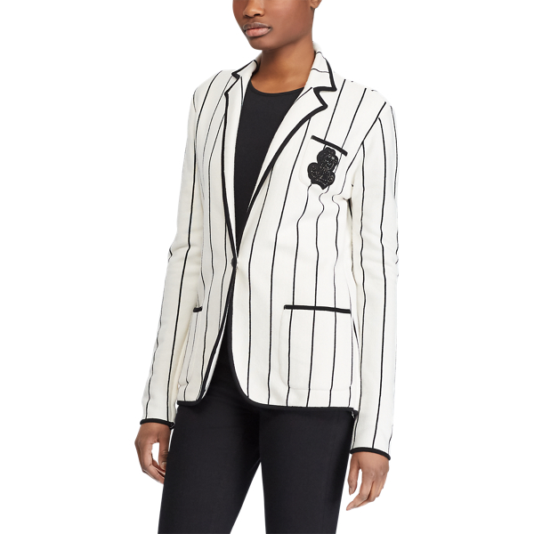 Cream/Black Monogram Knit Blazer Lauren 4