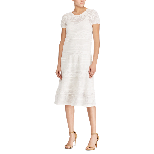 Mascarpone Cream Cotton A-Line Sweater Dress Lauren 2