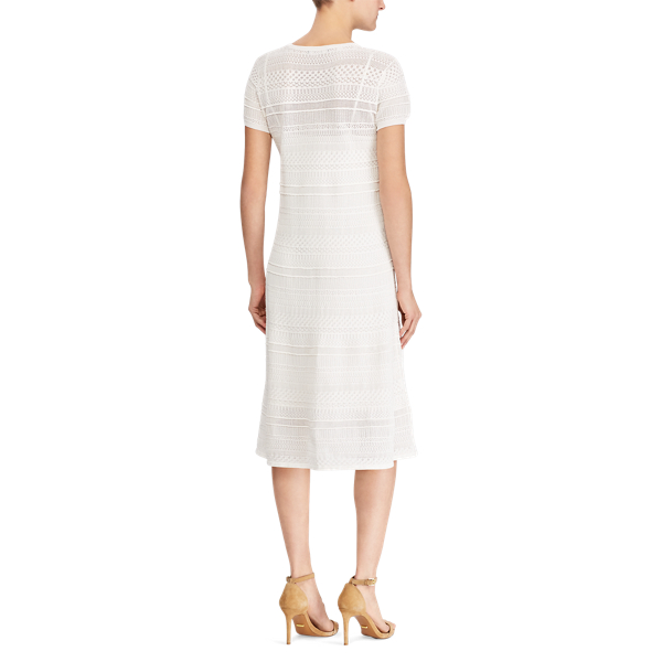 Mascarpone Cream Cotton A-Line Sweater Dress Lauren 3