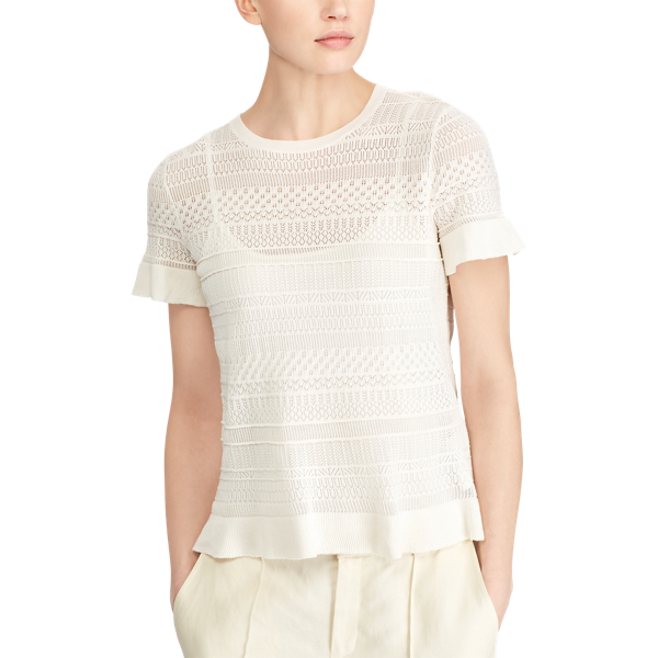 Kurz&auml;rmliger R&uuml;schenpullover Lauren in Mascarpone-Creme 3