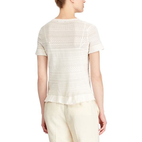 Kurz&auml;rmliger R&uuml;schenpullover Lauren in Mascarpone-Creme 4