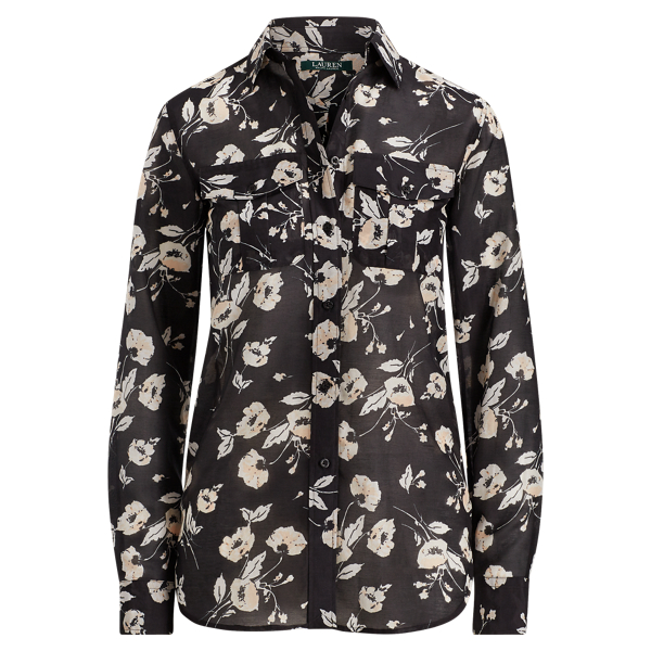Floral Button-Down Shirt Lauren em 1