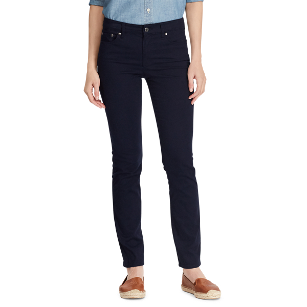 Navy Premier Straight Sateen Jean Lauren 4