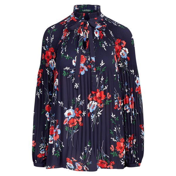 Floral Pleated Georgette Top Lauren 1