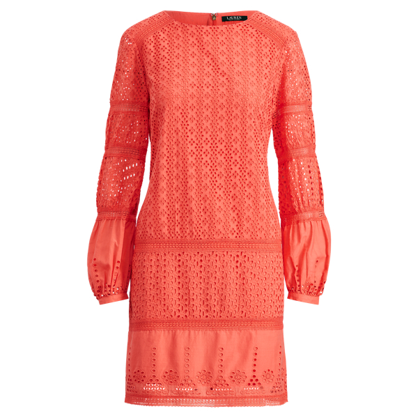 Baumwollkleid mit Lochstickerei