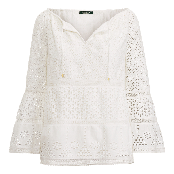 Haut fleuri &agrave; broderie anglaise Lauren en 1
