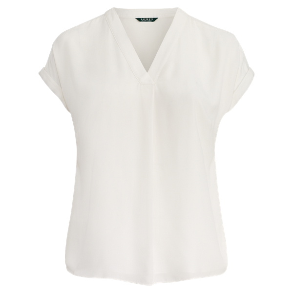 Georgette V-Neck Top Lauren Woman 1